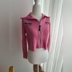 NWT CHUUMADE no one else pink cardigan